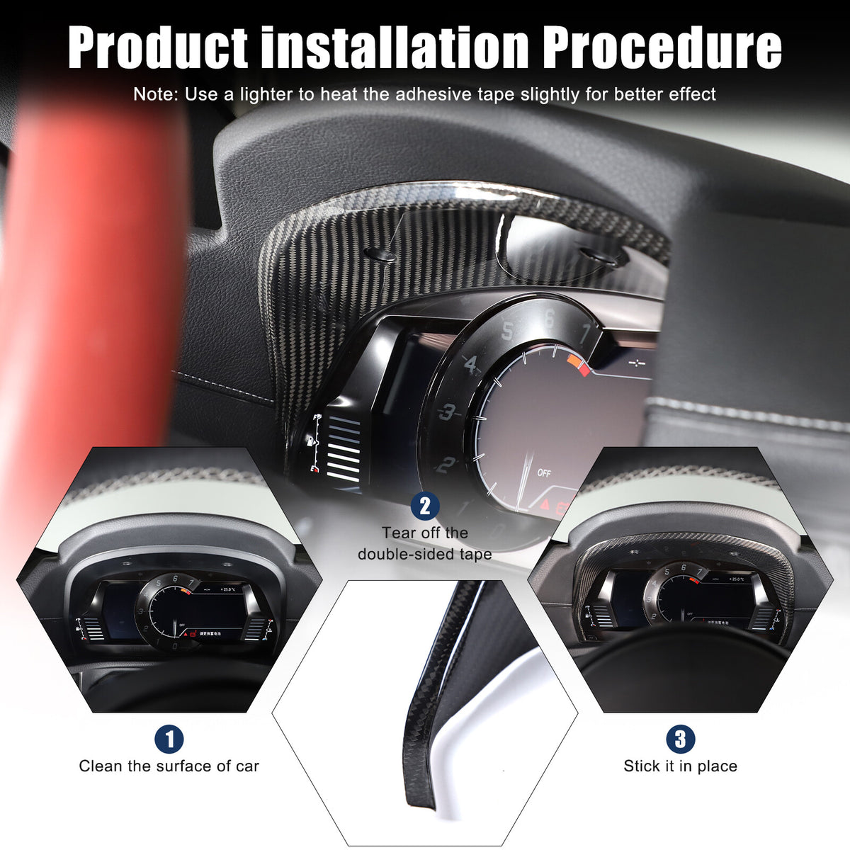 Real Carbon Fiber Dashboard Instrument Cover Trim For Toyota Supra A90 2019-22 10