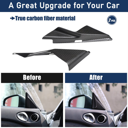 Matte Real Carbon Fiber Front Inner A-Pillar Trim For Nissan 370Z Z34 2009-2020 15