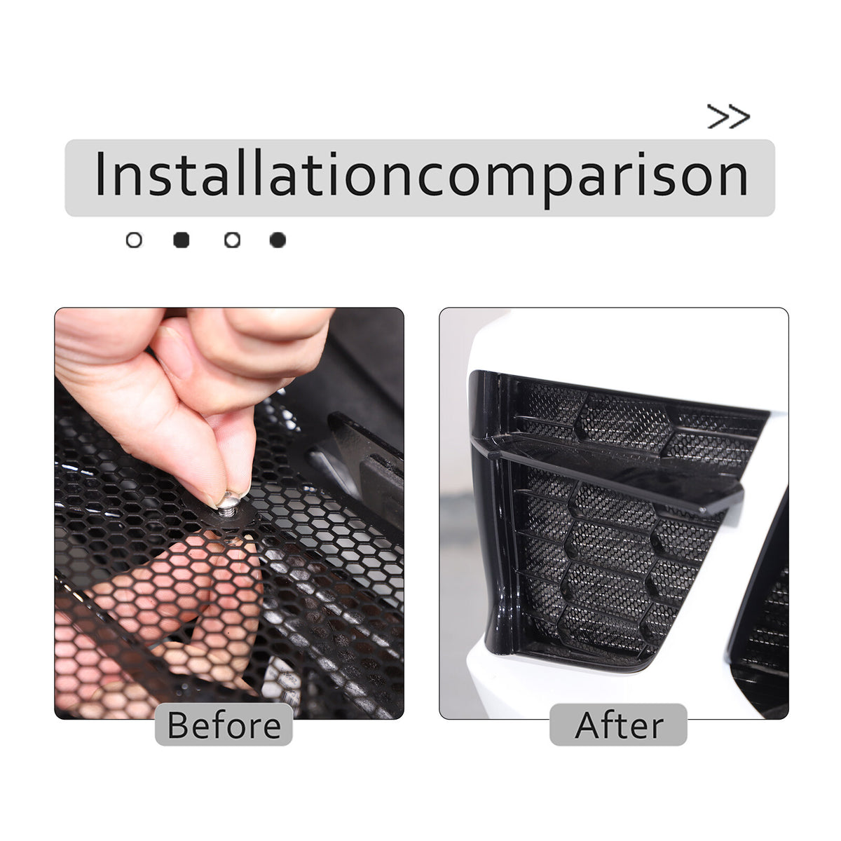 Front GRILL GUARD Side Vent Intake Mesh Grille Insert W/ Screws For Corvette C8 4