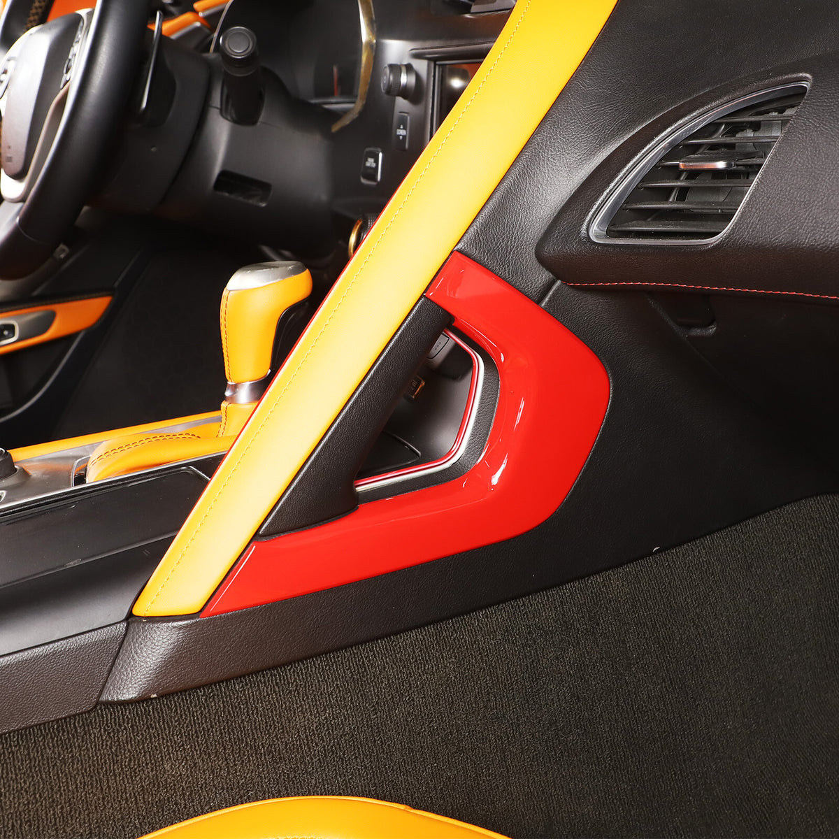 Sports Red ABS Interior Decoration Cover Trim Kit For Corvette C7 2014-19 - Styles 6-10 21