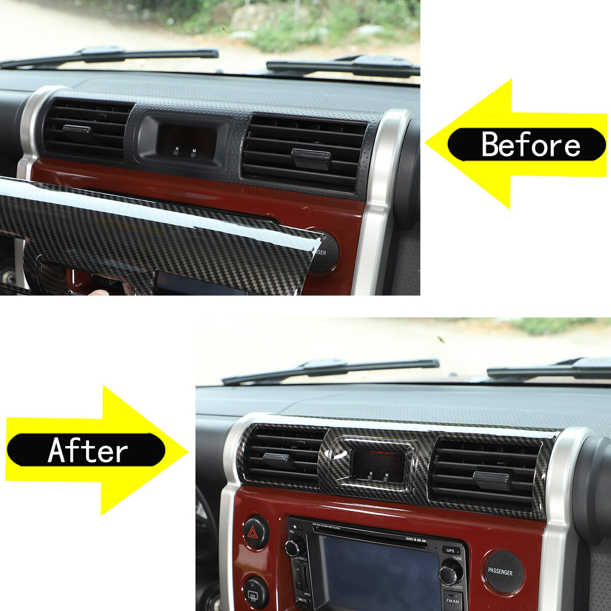 ABS Carbon Fiber Full Interior Center Decoration Trim Kit For FJ Cruiser 2007-21 - Styles 6-10 6
