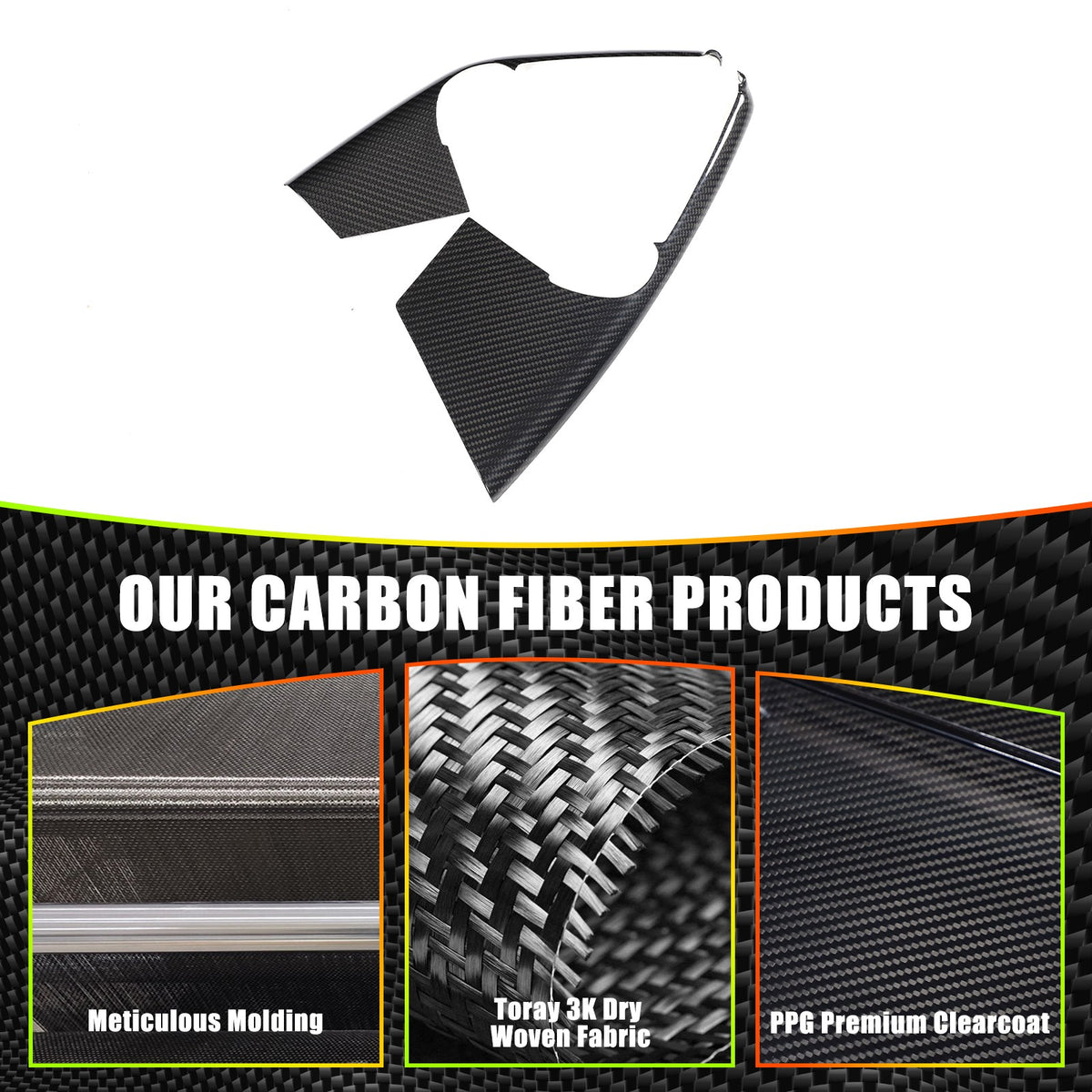 Real Carbon Fiber Mode Button Side Cover Trim For Nissan GT‑R R35 2008‑2016 3