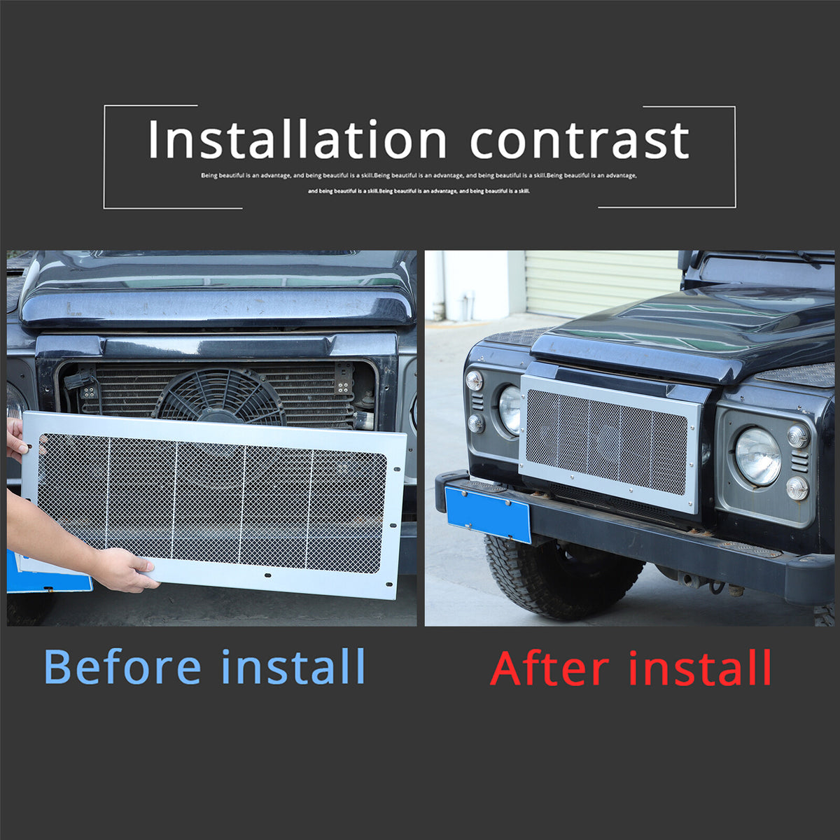 Front Grille Insect Screening Mesh Net Cover Kit For Land Rover Defender 2008-19 14