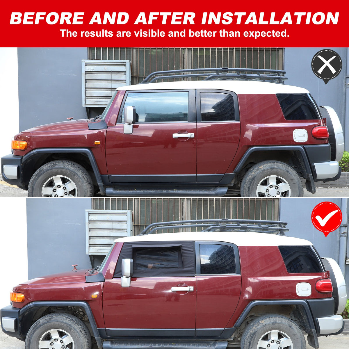 Front Door Window Sun Shade Cover For Toyota FJ Cruiser 2007-2021 21