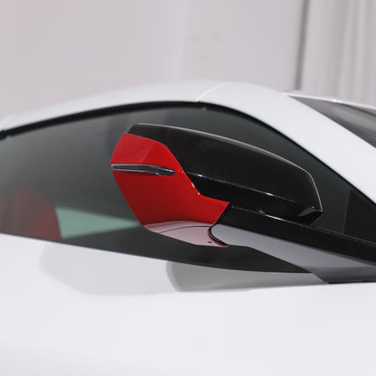Sport Red ABS Exterior Side Mirror Bottom Cover Trim For Corvette C8 2020+ US 18