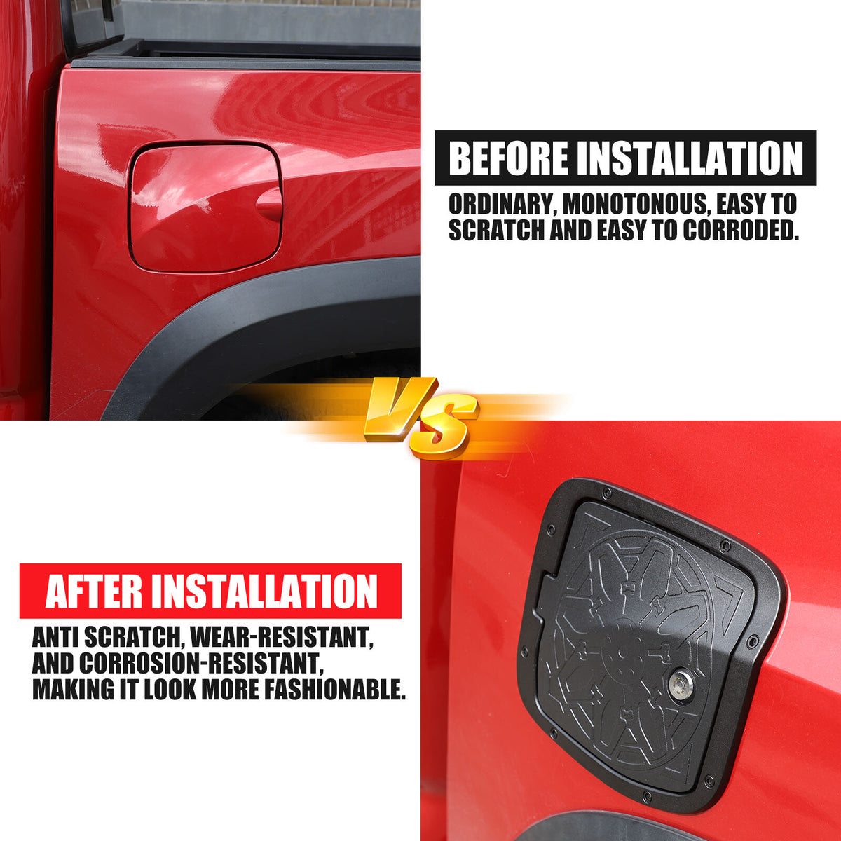 Door Fuel Tank Cover With Lock Gas Cap Tank Trim For Toyota Tacoma 2016-23 18
