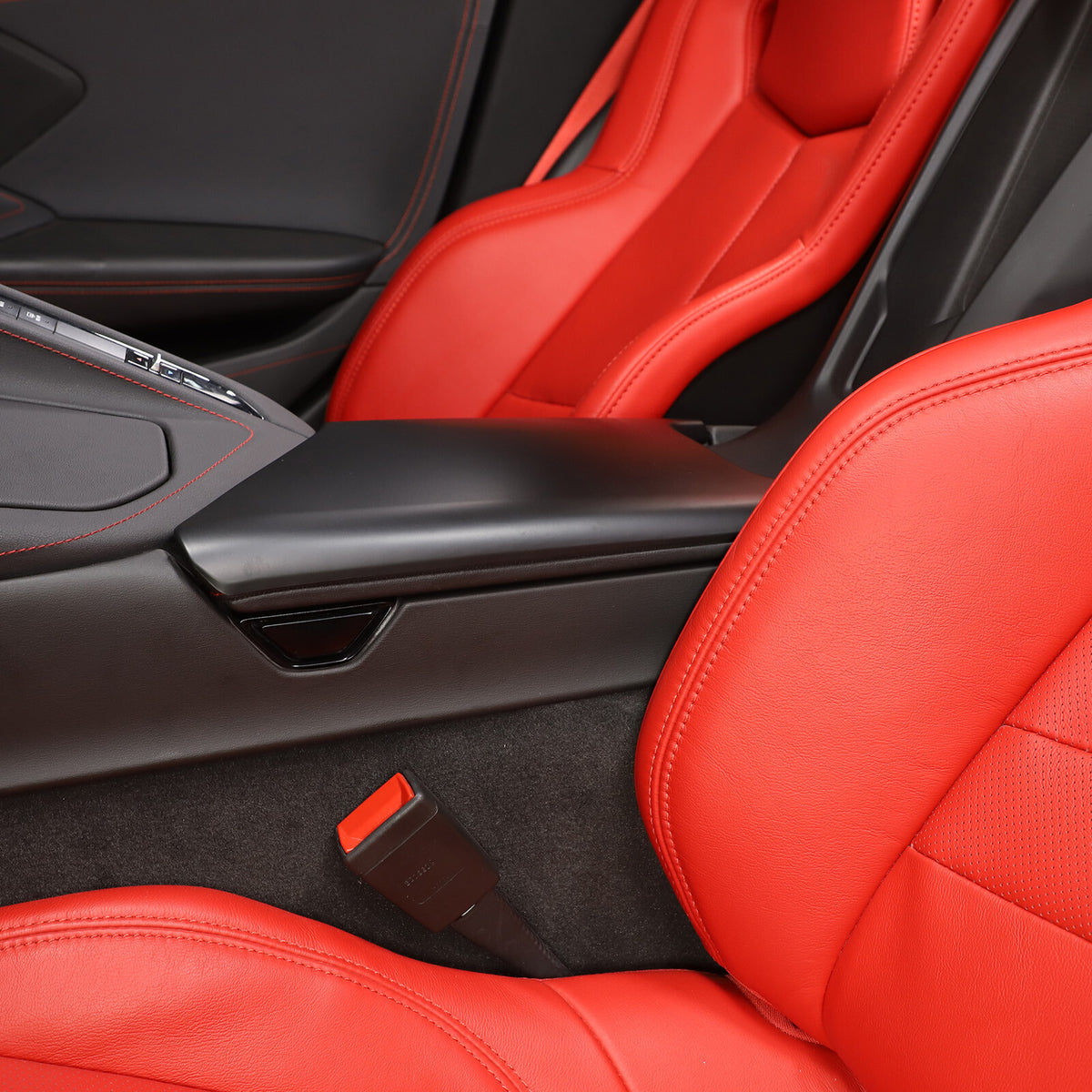Matt Black ABS Center Console Armrest Box Cover For Corvette C8 2020-2026 8