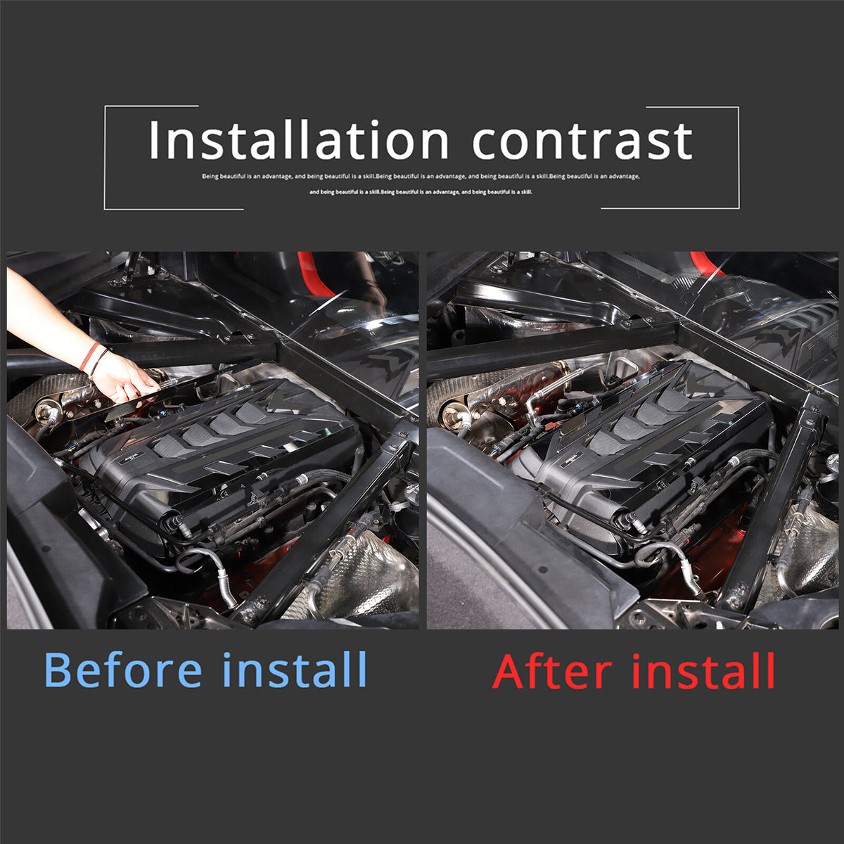 Aluminum Alloy Silver Engine Side Decoration Cover For Corvette C8 2020-2026 12