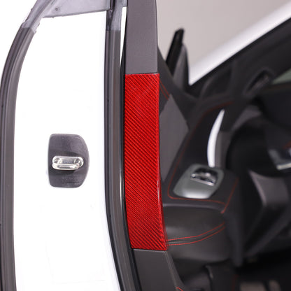 Red Real Carbon fiber Interior Door Panel trim Cover Frame For Corvette C8 20-26 4