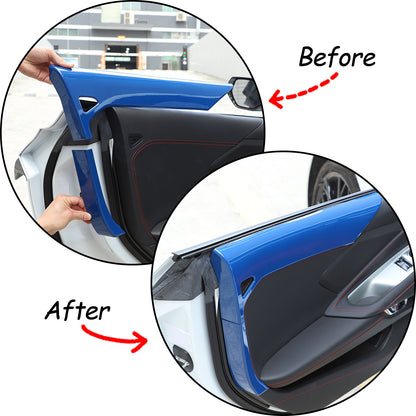 Blue ABS Inner Interior Door Panel Cover Trim For Corvette C8 Z51 Z06 2020-26 5
