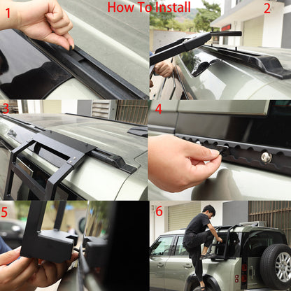 Back Rear Roof Ladder Tailgate Passanger Side Rack For Land Rover Defender 20-24 2