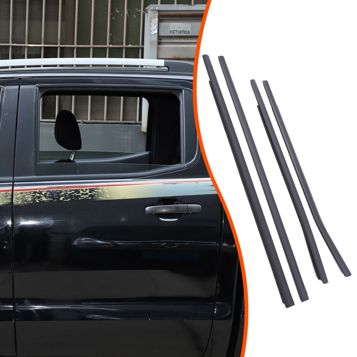 Replacement Car Window Outer Beltline Seal Trim For Ford Ranger T6 2013-2021 US 2