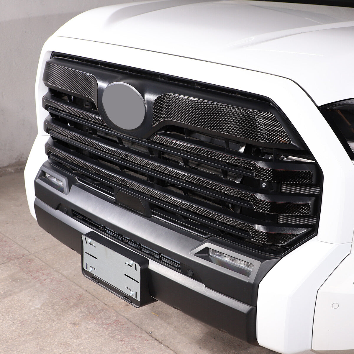 Carbon Fiber Front Grill Grille Inserts Cover Trim For Toyota Tundra 2022-23 4