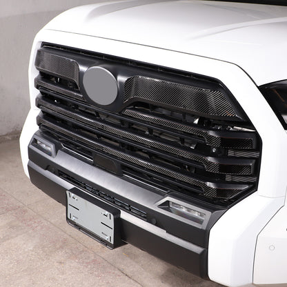 Carbon Fiber Front Grill Grille Inserts Cover Trim For Toyota Tundra 2022-23 4
