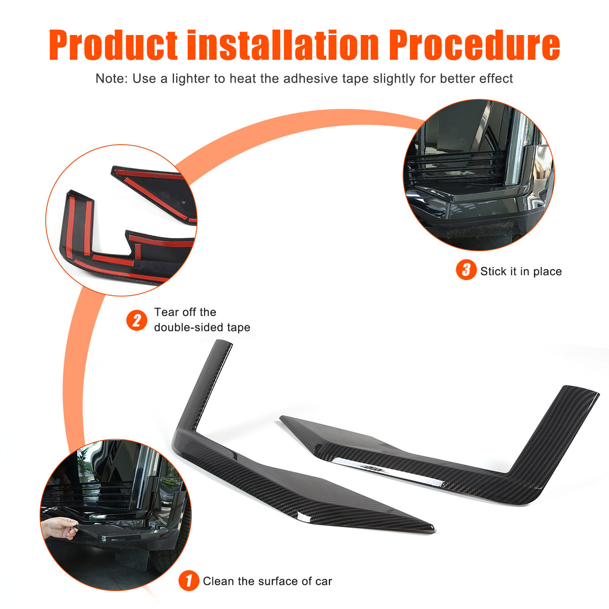ABS Carbon Fiber Front Bumper Face Bar Trim Overlay For Cadillac Escalade 21-23 13
