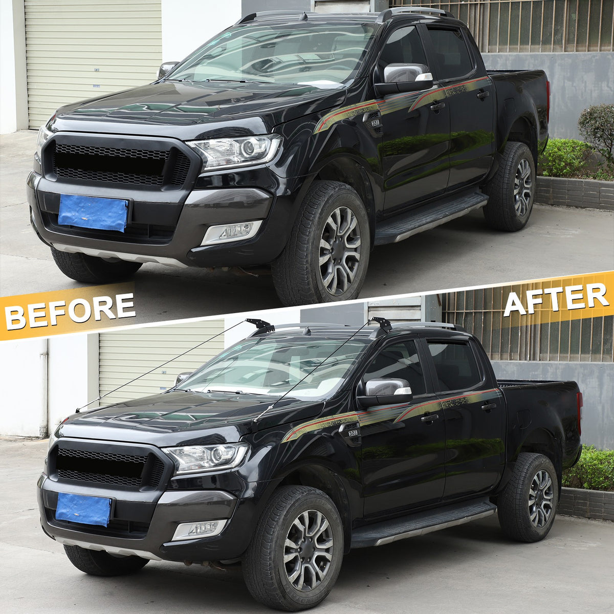 Front Grille Bull Bar Bush Guard Divider For Ford Ranger T6 T7 2015-2021 16