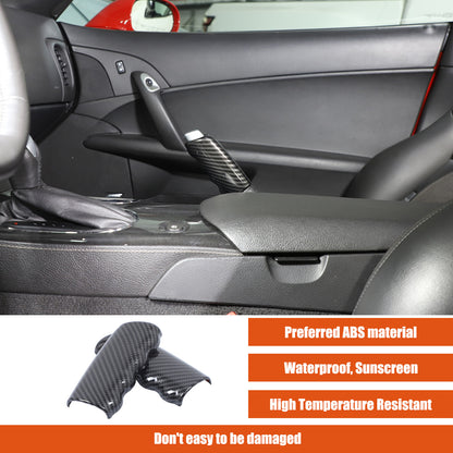 ABS Carbon Fiber Car Parking Lever Handbrake Case Cover For Corvette C6 2005-13 5