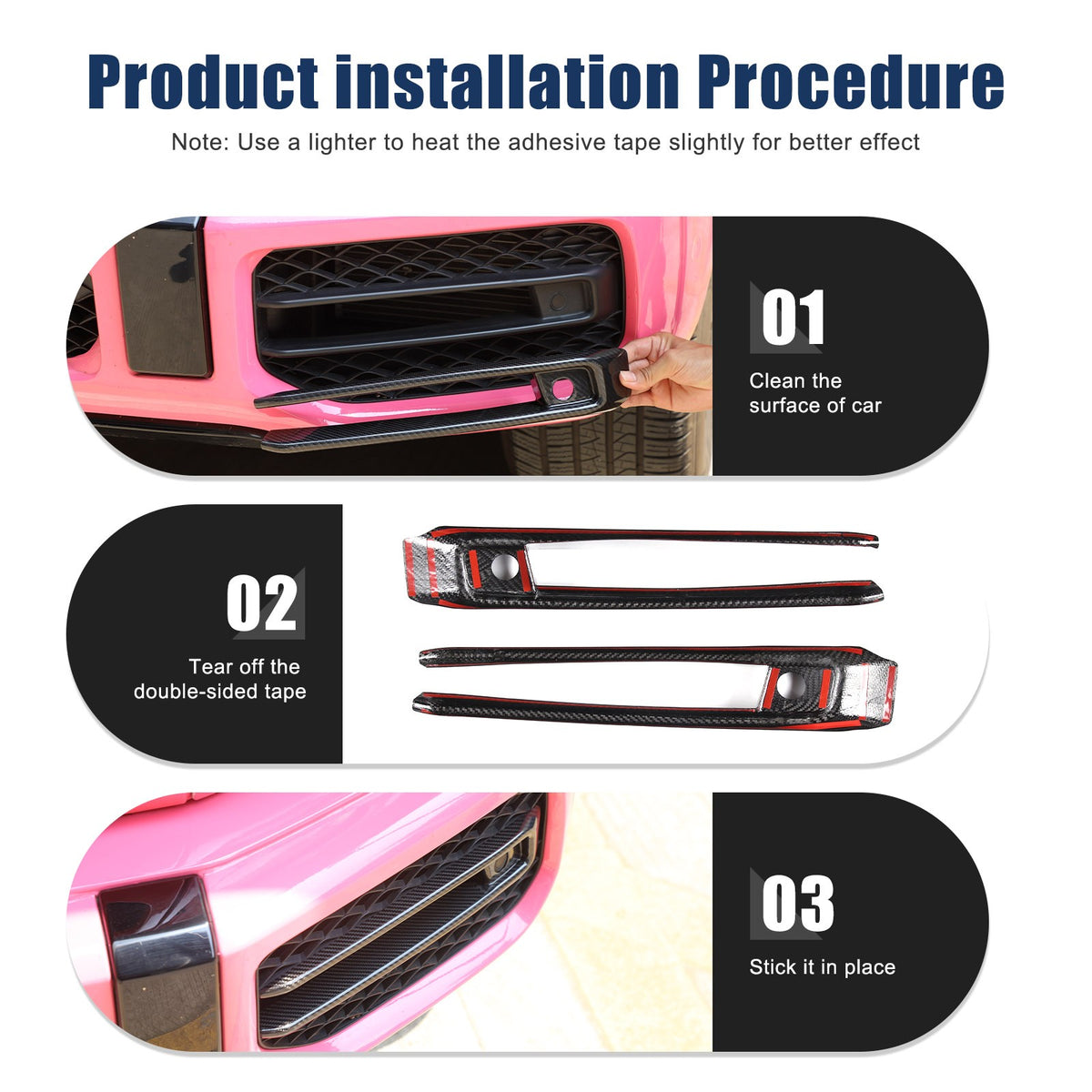 Real Carbon Fiber Front Fog Light Trim For Benz G-Class W463A W464 G63 AMG US 13