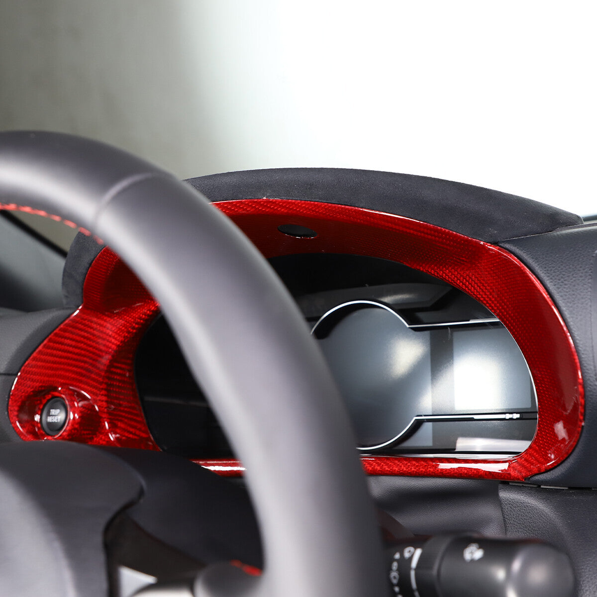 Red Carbon Fiber Dashboard Box Cover Bezel Trim For Toyot Subaru BRZ 2022-23 6