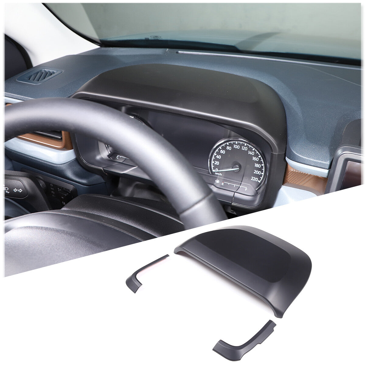 For Ford Maverick 2022 Central Control Dashboard Trim Cover ABS Matte Black 2