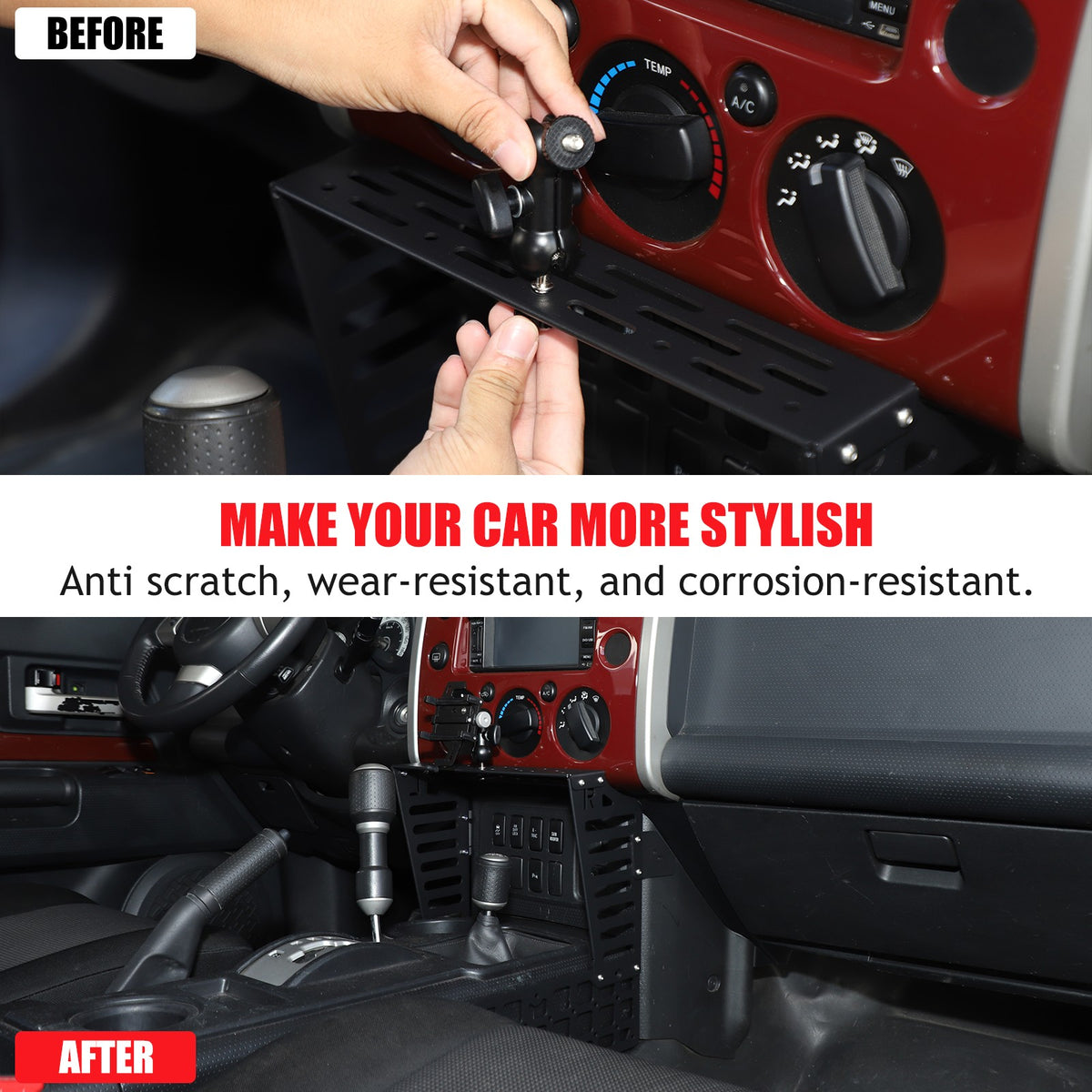 Off Road Center Console Molle Panel Device Mount For Toyota FJ Cruiser 07-21 4