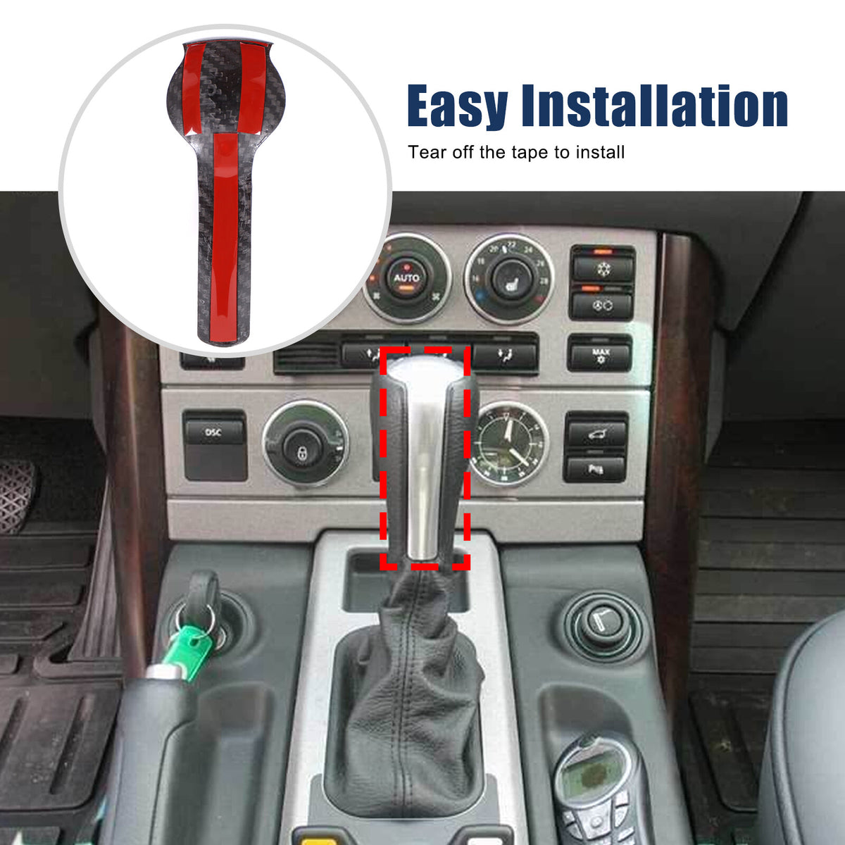 Real Carbon Fiber Center Gear Head Trim For LR Range Rover Sport/Vogue 05-13 7