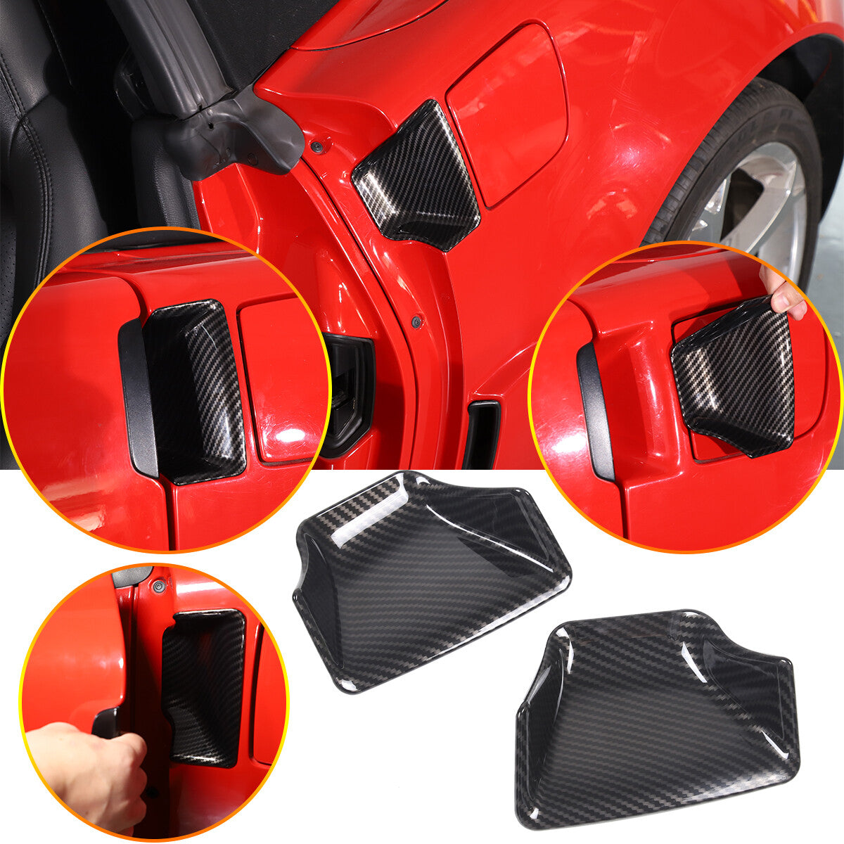 ABS Carbon Fiber Interior Exterior Cover Trim Kit For Corvette C6 2005-2013 172