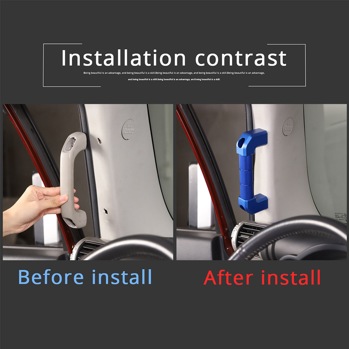 Blue A-pillar Handle Replacement Trim For 2007-2021 Toyota FJ Cruiser 20