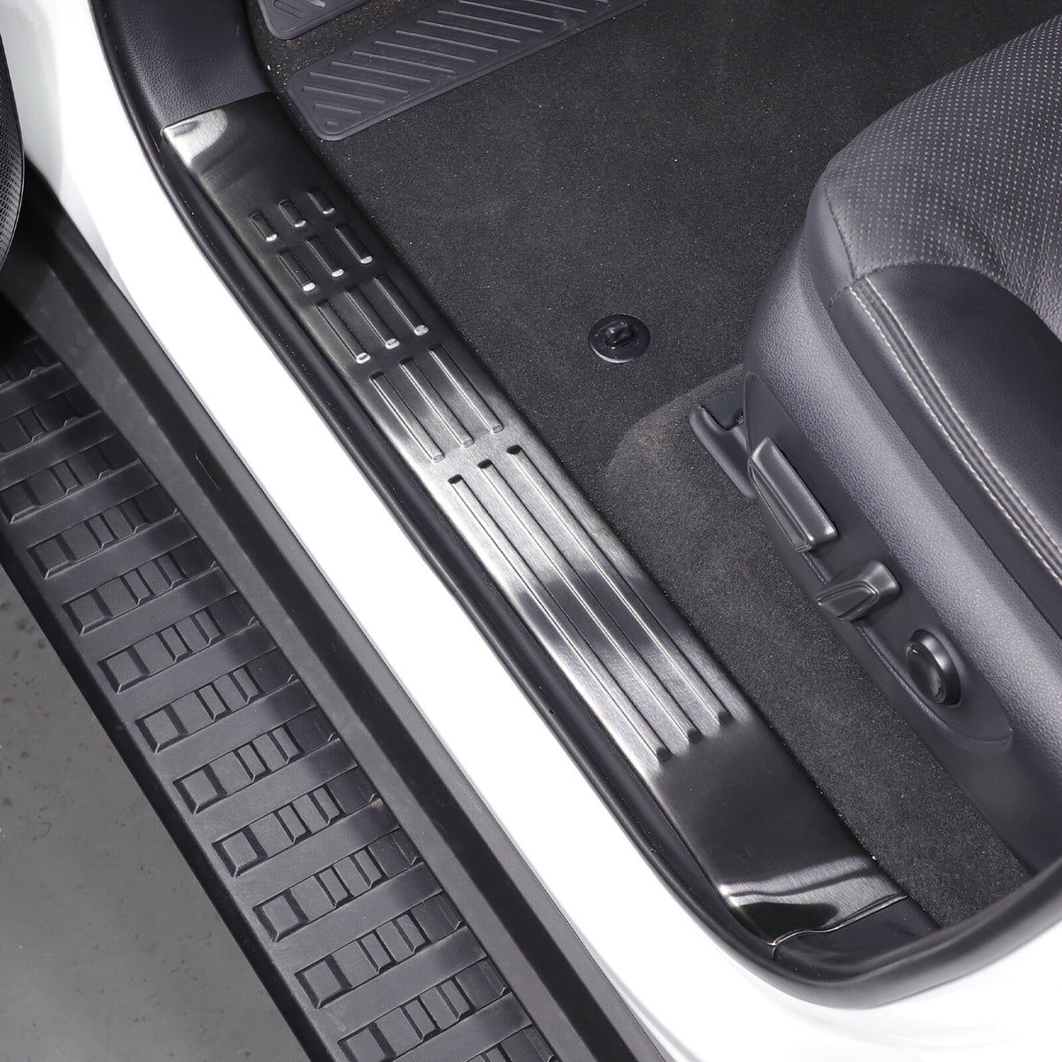 Black Interior Door Sill Guard Protector Cover For Toyota Land Cruiser LC250 US 20