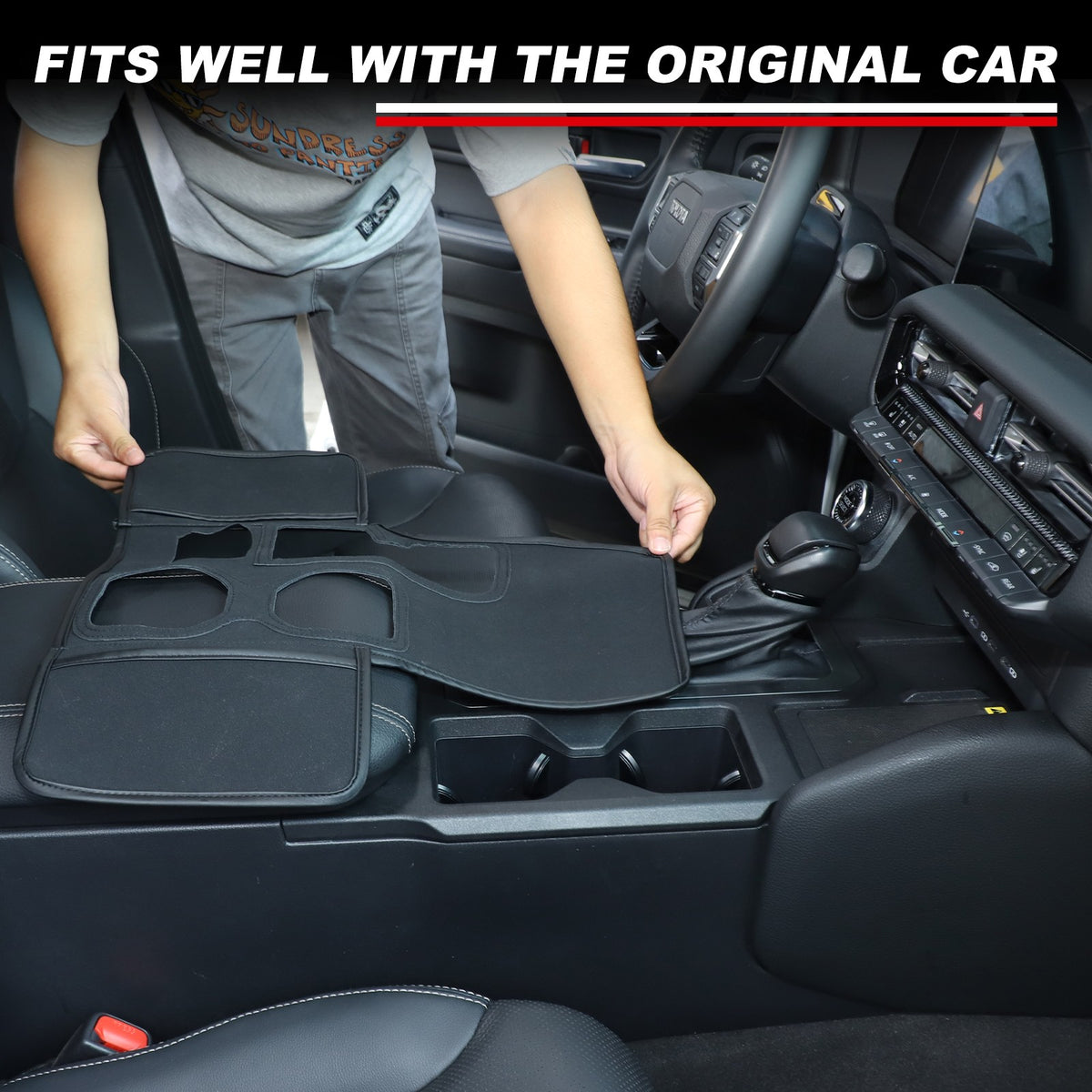 Suede Cloth Center Console Gear Shift Trim Cover For Toyota LC250 Prado 2024+ US 7