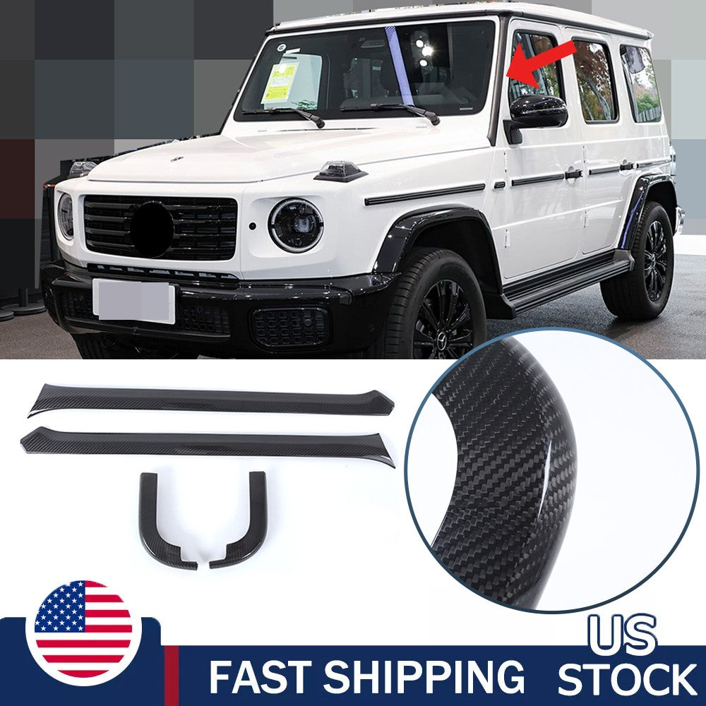 Real Carbon Fiber A-Pillar Trim Cover For Benz G-Class G500 W465 2025+ US 1