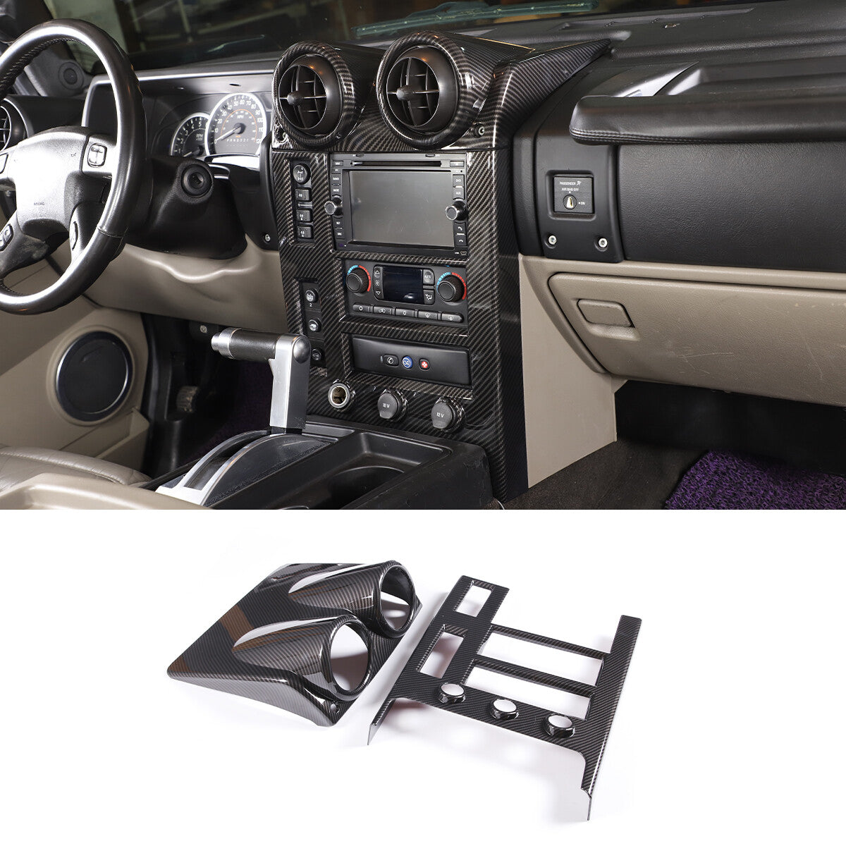 ABS Carbon Fiber Interior Full Set Panel Cover Trim for Hummer H2 2003-2007 - Styles 1-5 2