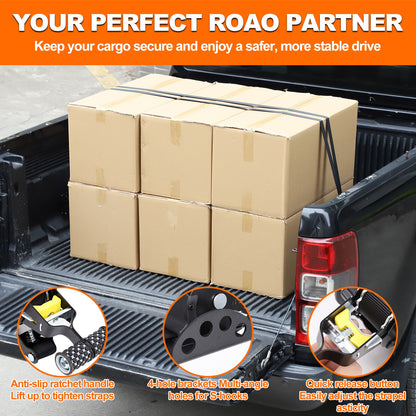 Carbon Steel Truck Bed Tie Down Ratchet Strap Trim For Ford Ranger T9 2023+ 6
