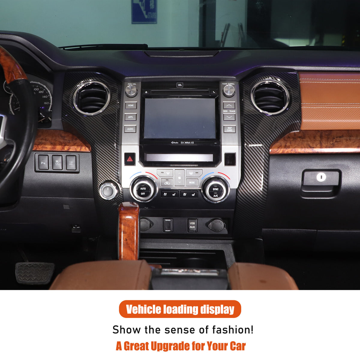 For Toyota Tundra 2014-2021 ABS Carbon Interior Side Air Vent Outlet Covers 14