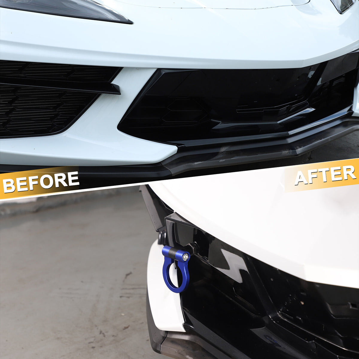 Front Bumper Trailer Track Racing Aluminum Tow Hook Ring For Corvette C8 20+ US 43
