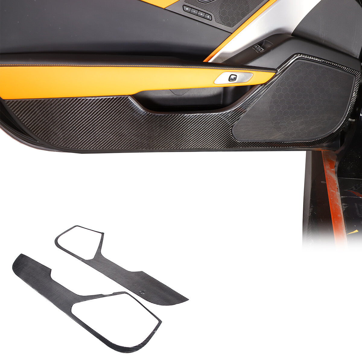 Carbon Fiber Interior Door anti-kick panel Trim Cover For Corvette C7 2014-19 US 12