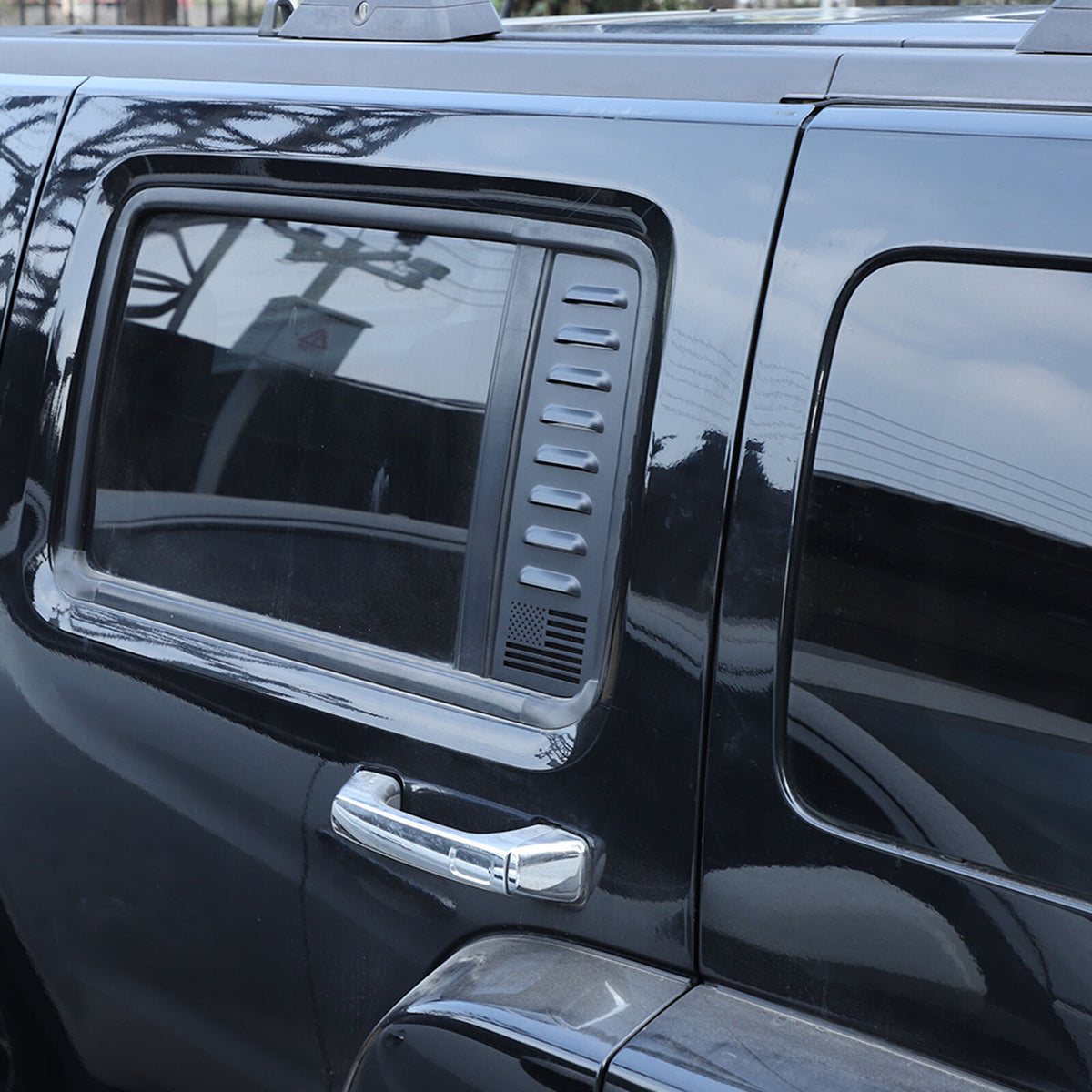 Alloy Rear Door Window Honeycomb Pillar Post Cover Trim For Hummer H3 2005-09 US 14