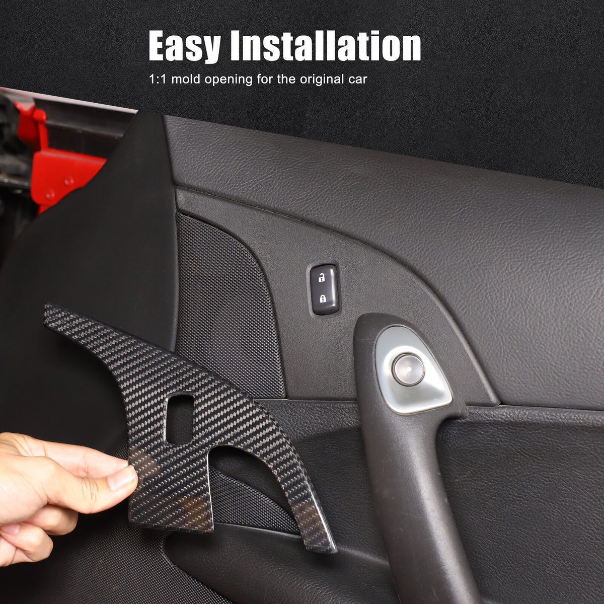 Real Carbon Fiber Children Lock Button Frame Trim Cover For Corvette C6 2005-13 4