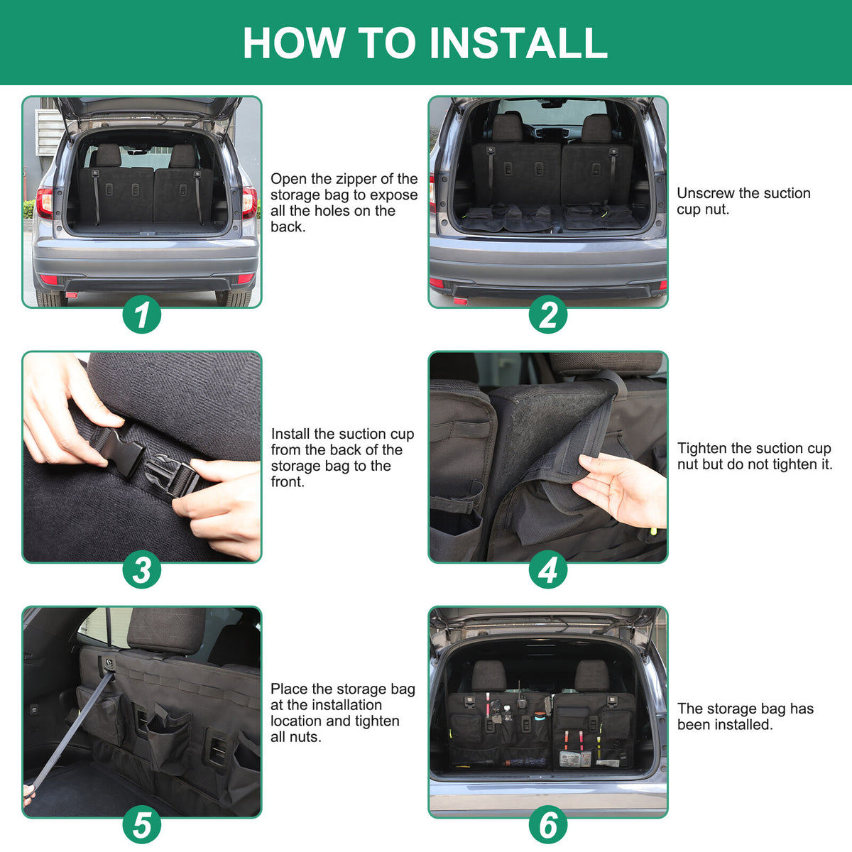 Rear Seat Backrest Hanging Bag Trim for Honda Pilot 2016-2022 9