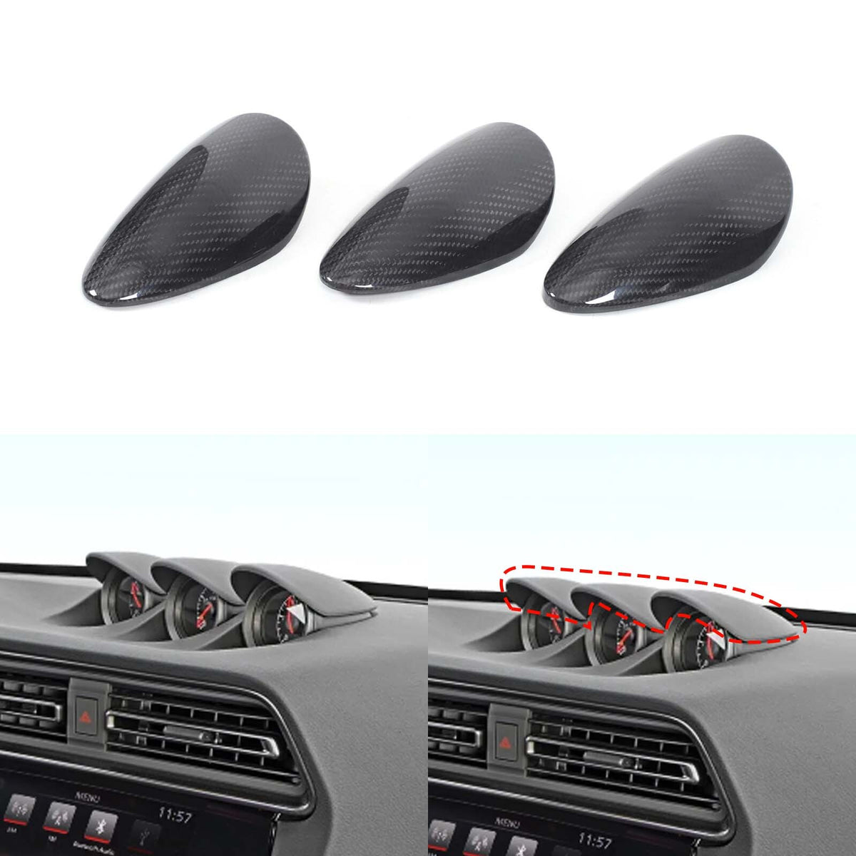 Real Carbon Fiber Full Center Console Trim Set For Nissan 370Z Z34 MT/AT 2009-20 10
