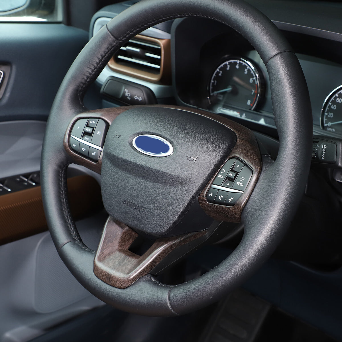 Oak Wood Grain Interior Decor Trim Cover Set Kit Fits Ford Maverick 2022-2024 59