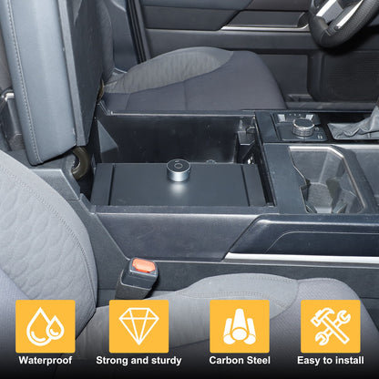 Electronic Fingerprint Lock Center Console Safe Box For Toyota Tundra 2022+ US 15