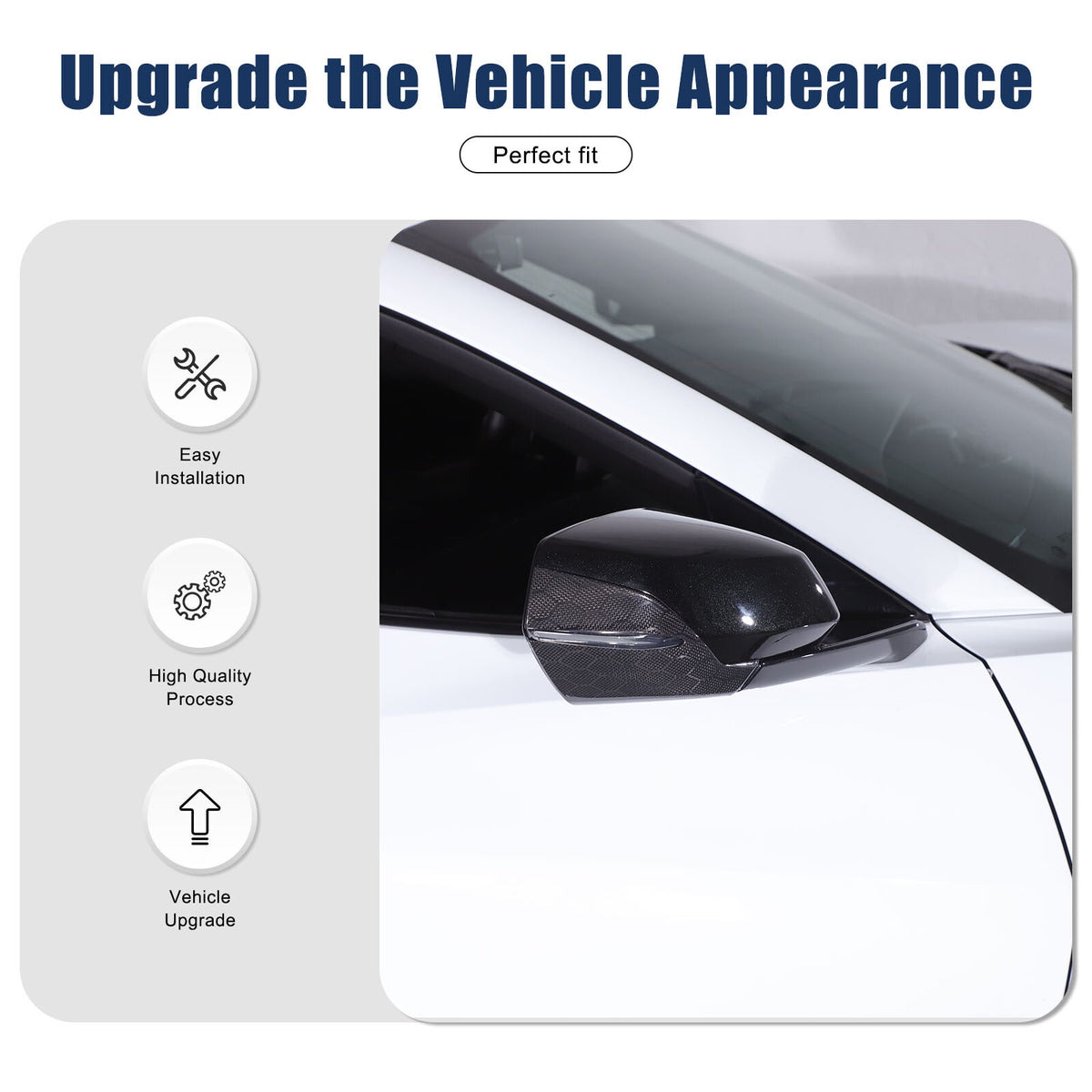 Honeycomb Carbon Fiber Rearview Mirror Base Cover Trim For Corvette C8 2020-2026 13