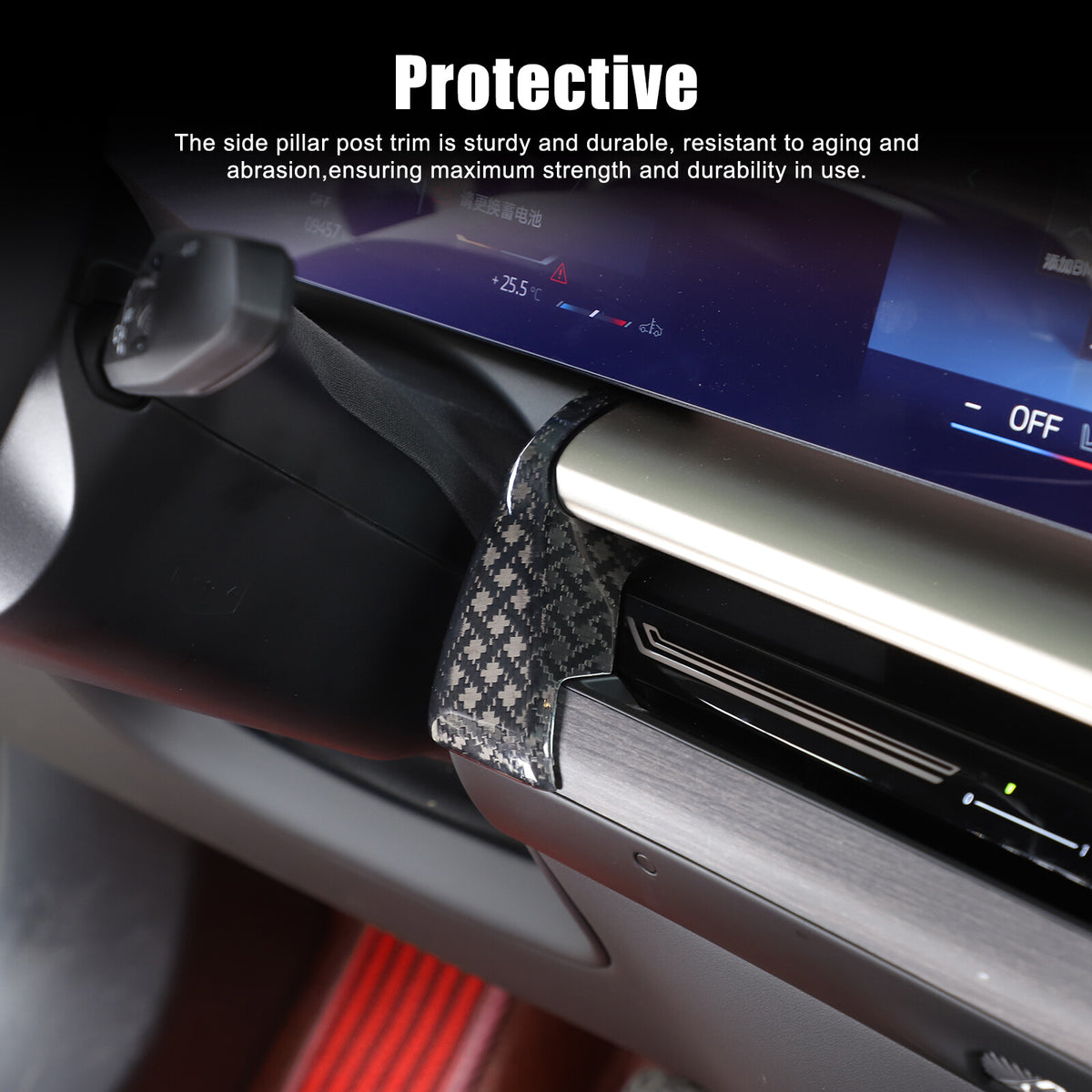 X Real Carbon Fiber Dashboard Console Side Trim For BMW 5 Series G60 2024+ 22