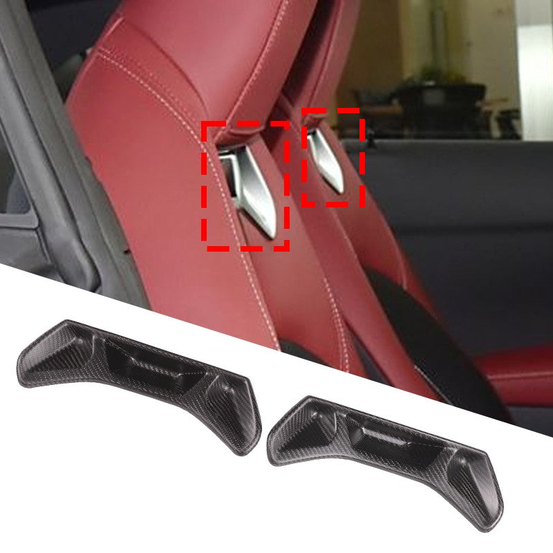 Matte Real Carbon Fiber Seat Back Trim Cover For Toyota Supra A90 2019+ 19