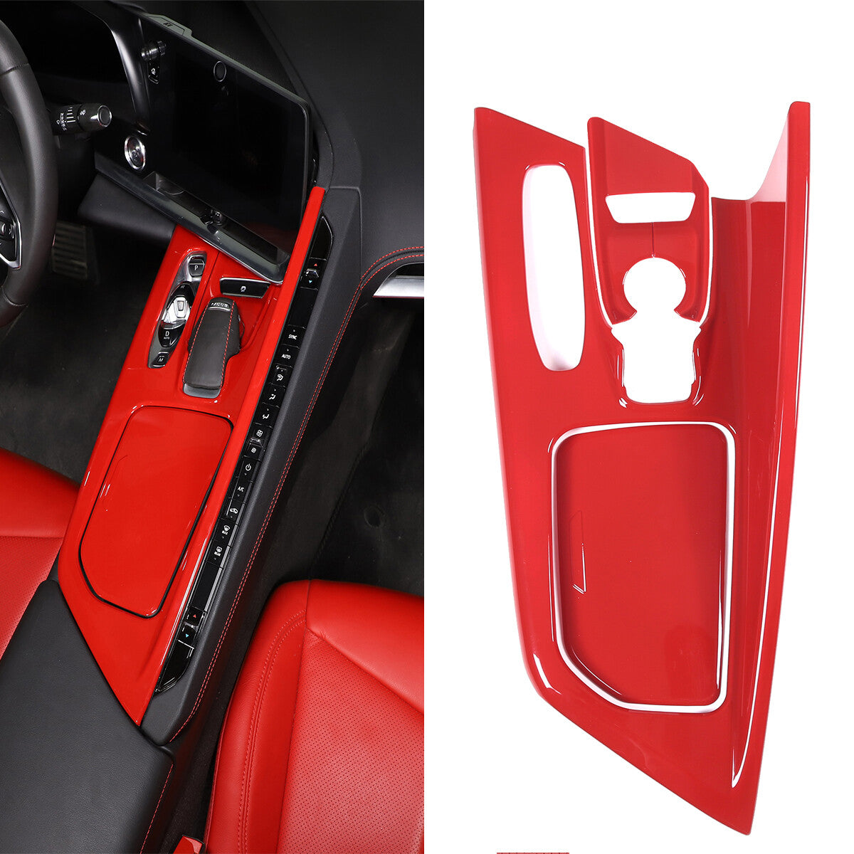 Red Full Interior Set Dash Panel Decor Cover Trim Kit For Corvette C8 2020-25 - Variants 11-15 39