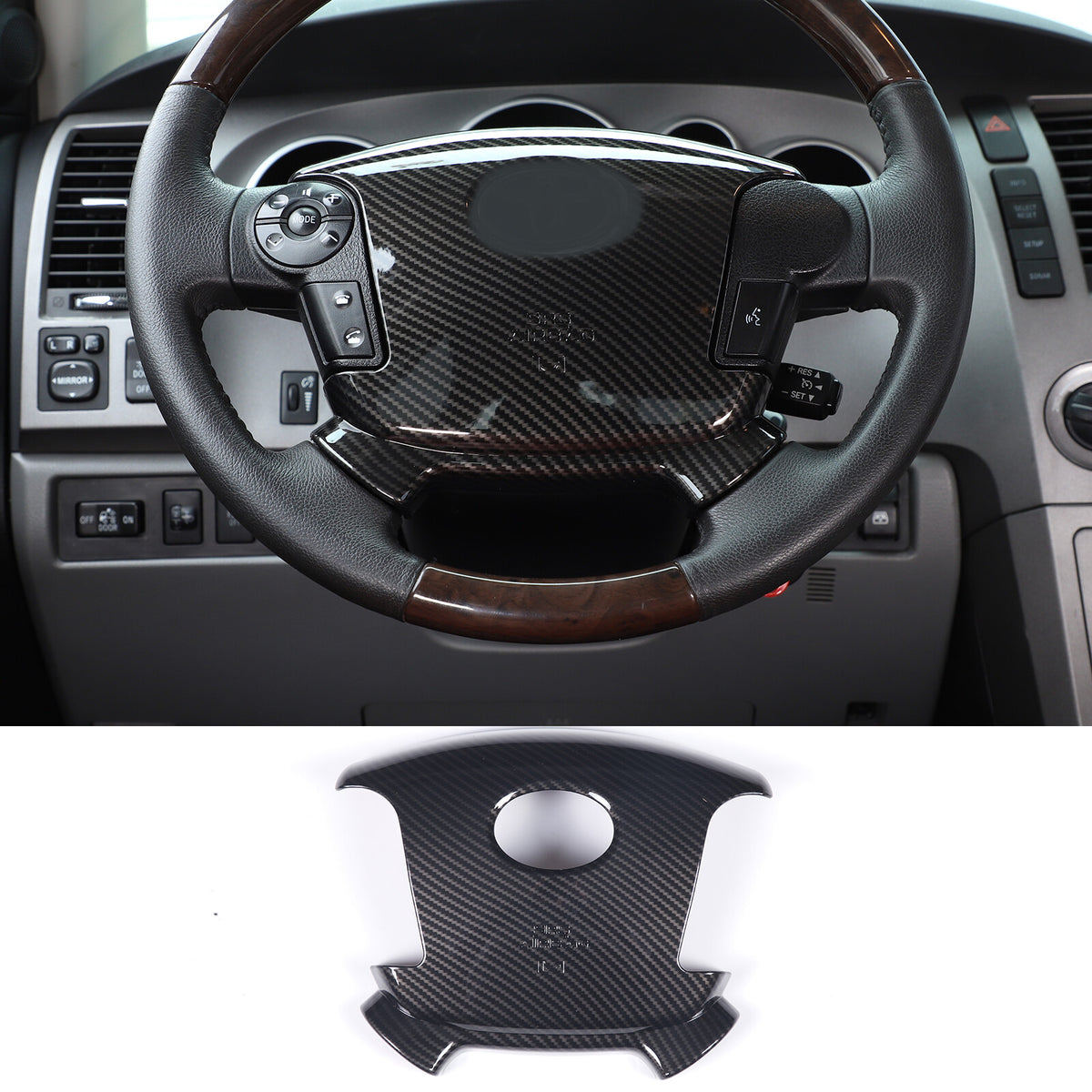 5pcs Carbon Fiber ABS Center Console Cover Trim Frame For Toyota Tundra 2007-13 9