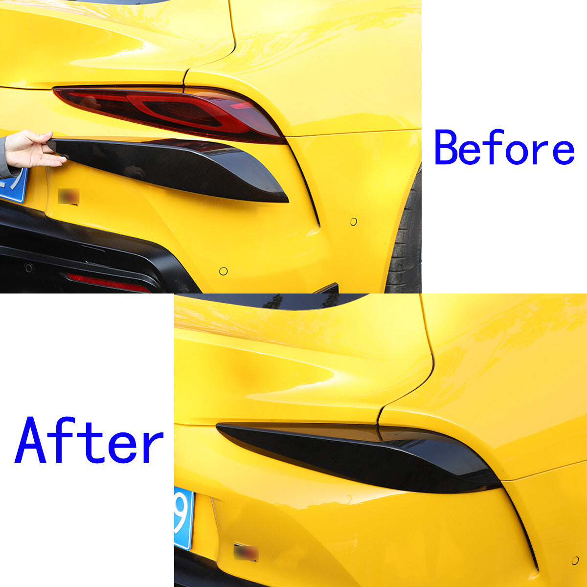 2pcs Smoked Tail Light Cover Rear Light Guard Trim For Toyota Supra A90 19-24 US 16