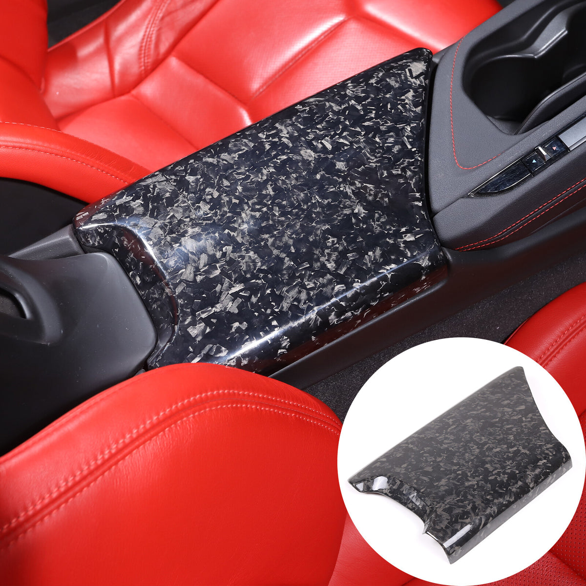 Forged Carbon Fiber Center Console Armrest Box Cover For Corvette C8 2020-26 9