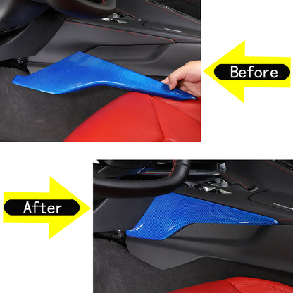 Blue Real Carbon Fiber Full Interior Set Decor Trim Kit for Corvette C8 20-25 - Variants 1-5 26